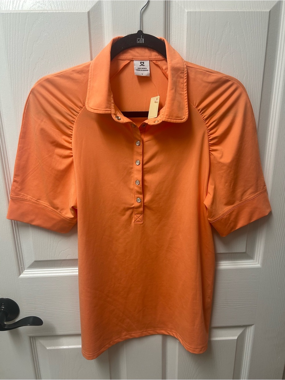 Daily Sports Orange Short-Sleeve snap Button Polo